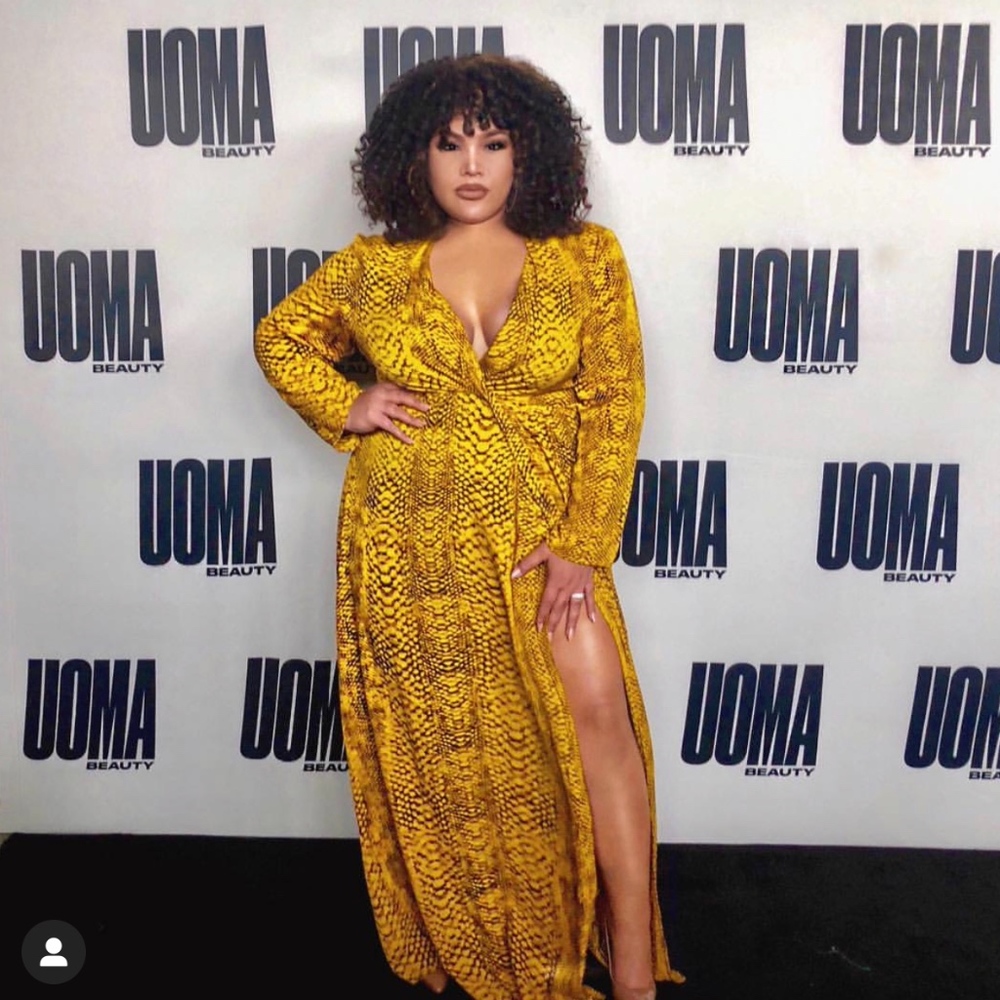 yellow snakeskin dress